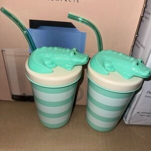 Sun squad kids tumbler w/straw assorted designs- Set of 2